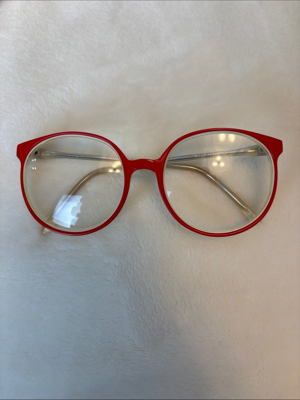 Vintage Women's Red Round Fashion Eyeglasses Oh la la!